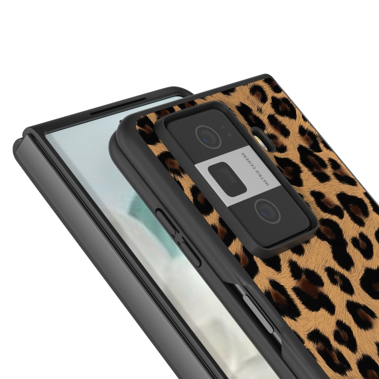 For Honor Magic Vs3 Black Edge Leopard PU Phone Case