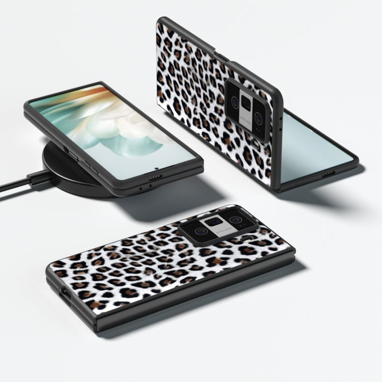 For Honor Magic Vs3 Black Edge Leopard PU Phone Case