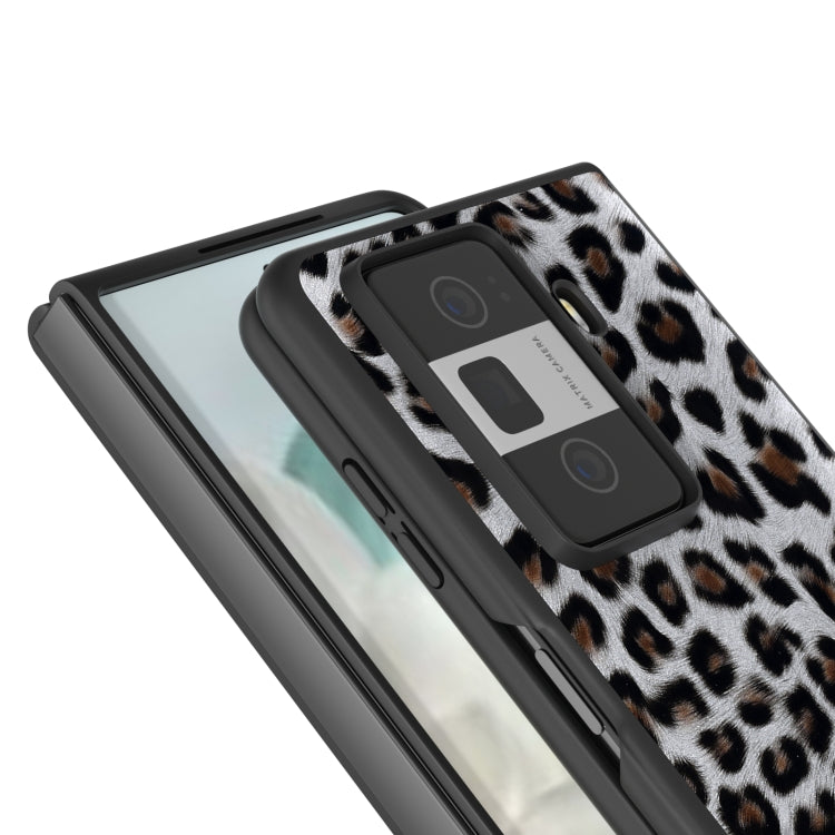 For Honor Magic Vs3 Black Edge Leopard PU Phone Case