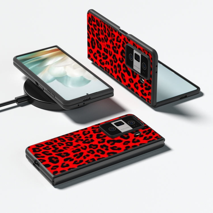 For Honor Magic Vs3 Black Edge Leopard PU Phone Case