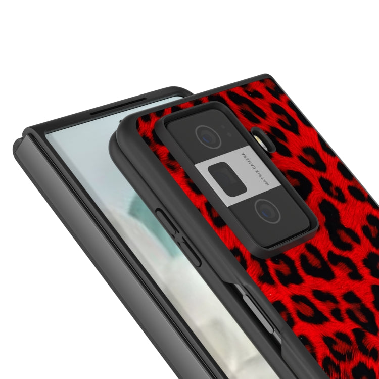 For Honor Magic Vs3 Black Edge Leopard PU Phone Case