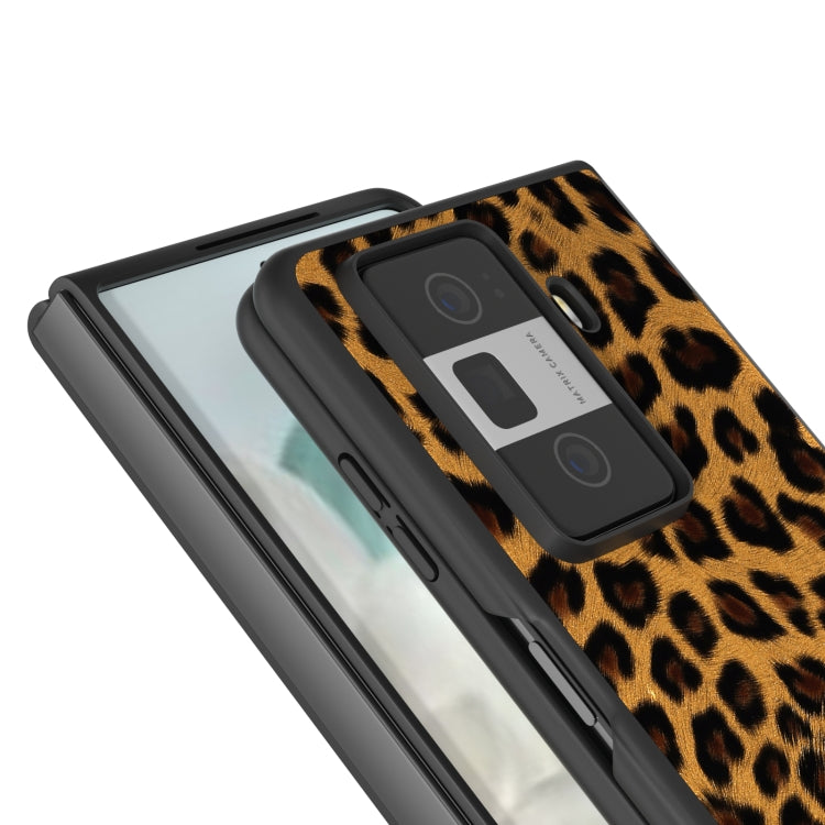 For Honor Magic Vs3 Black Edge Leopard PU Phone Case