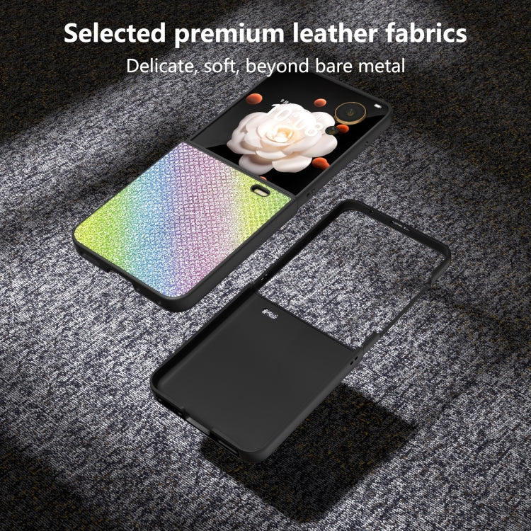 For For Honor Magic V Flip ABEEL Diamond Series Black Edge PU Phone Case