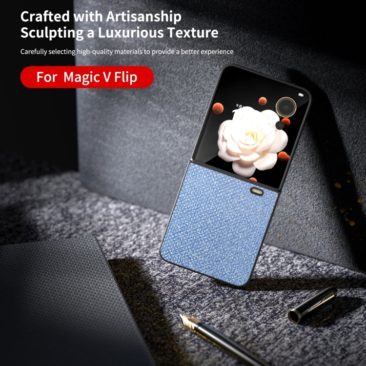 For For Honor Magic V Flip ABEEL Diamond Series Black Edge PU Phone Case