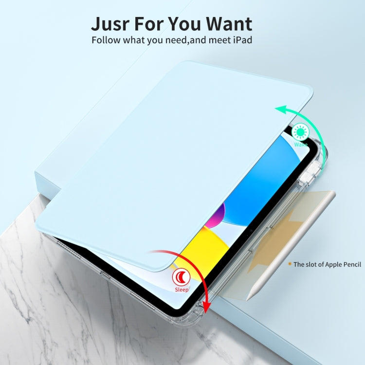 For iPad Air 11 2026 / 2025 / 2024 360 Rotation Detachable Clear Acrylic Leather Tablet Case