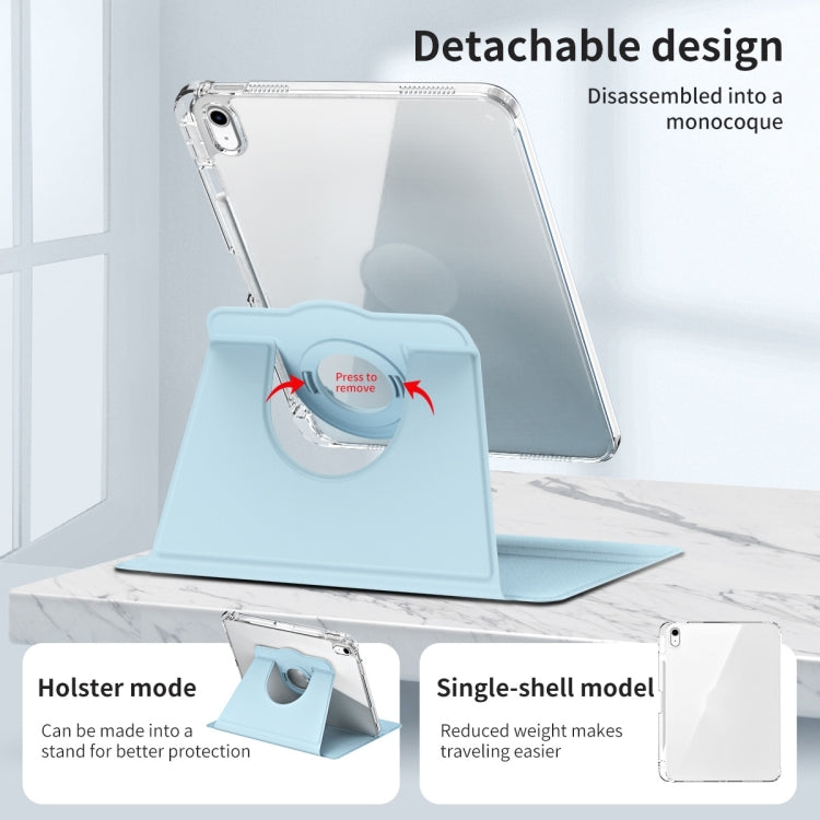 For iPad Air 11 2026 / 2025 / 2024 360 Rotation Detachable Clear Acrylic Leather Tablet Case