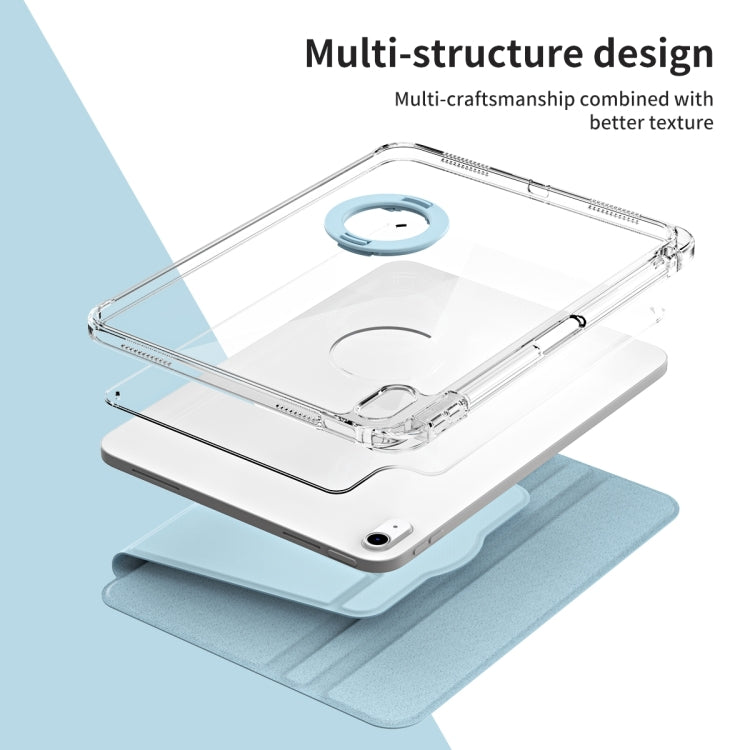 For iPad Air 11 2026 / 2025 / 2024 360 Rotation Detachable Clear Acrylic Leather Tablet Case