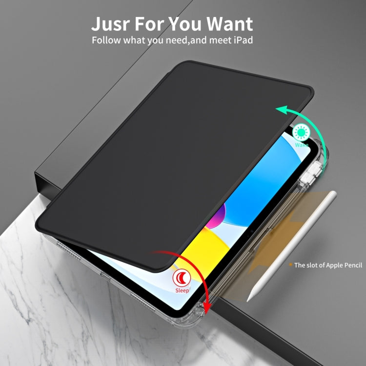For iPad Air 11 2026 / 2025 / 2024 360 Rotation Detachable Clear Acrylic Leather Tablet Case