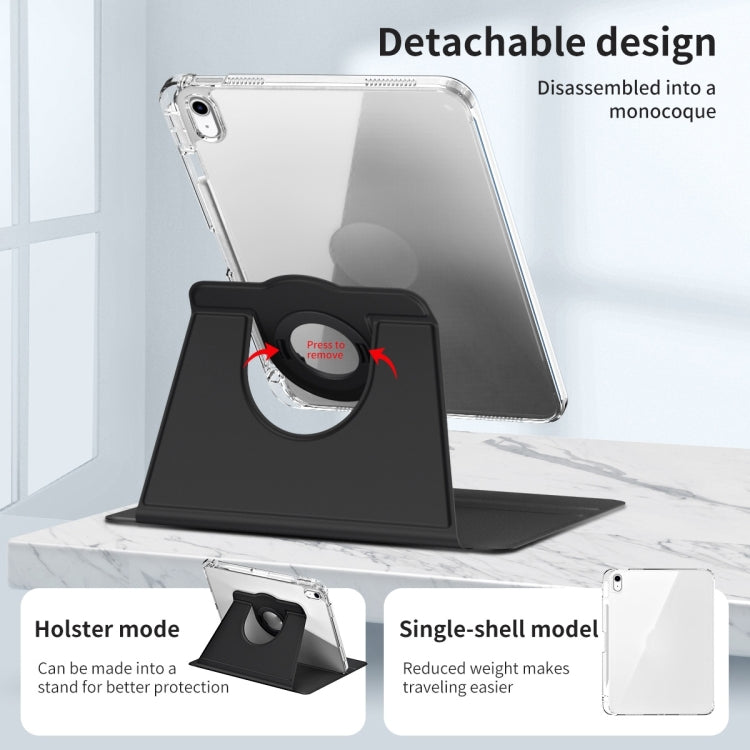 For iPad Air 11 2026 / 2025 / 2024 360 Rotation Detachable Clear Acrylic Leather Tablet Case
