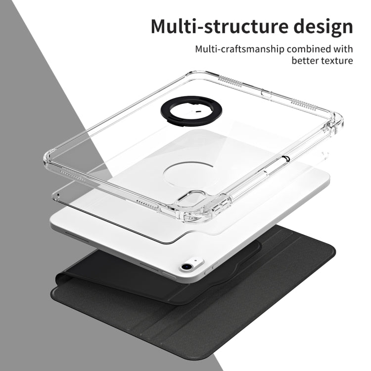 For iPad Air 11 2026 / 2025 / 2024 360 Rotation Detachable Clear Acrylic Leather Tablet Case