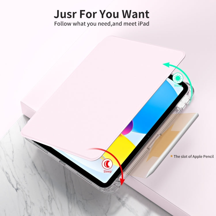 For iPad Air 11 2026 / 2025 / 2024 360 Rotation Detachable Clear Acrylic Leather Tablet Case