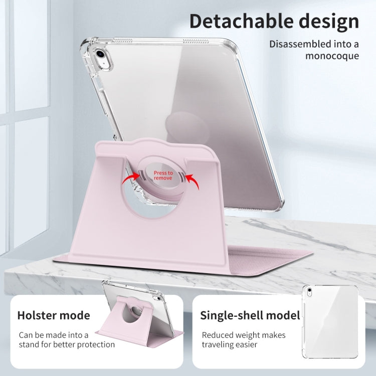 For iPad Air 11 2026 / 2025 / 2024 360 Rotation Detachable Clear Acrylic Leather Tablet Case