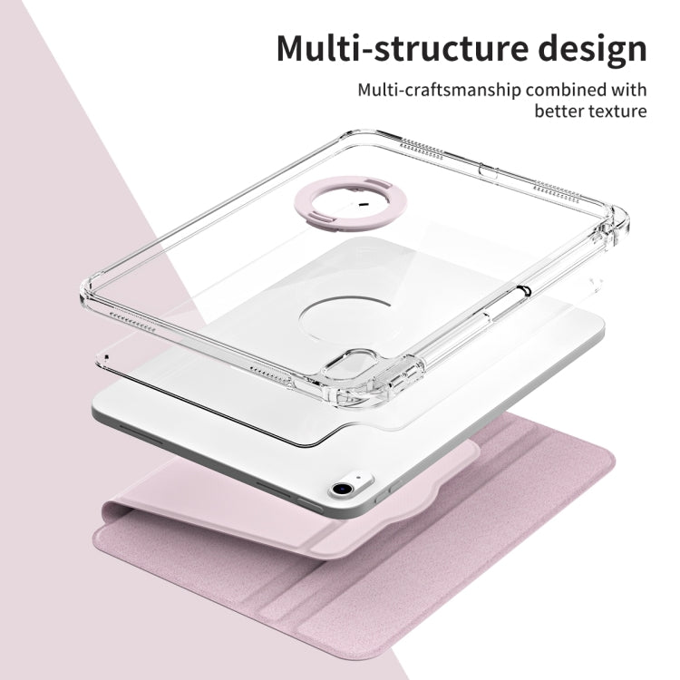For iPad Air 11 2026 / 2025 / 2024 360 Rotation Detachable Clear Acrylic Leather Tablet Case