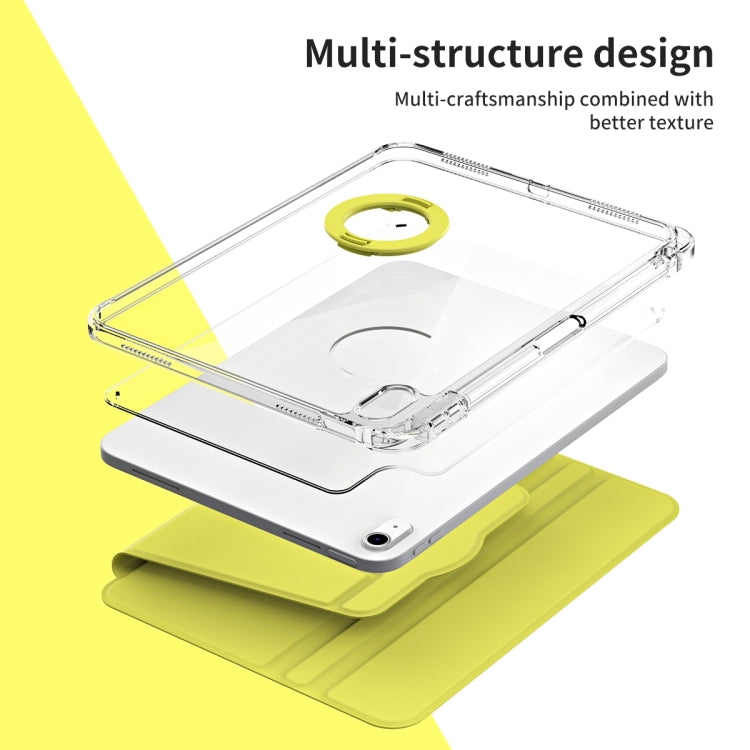 For iPad Air 11 2026 / 2025 / 2024 360 Rotation Detachable Clear Acrylic Leather Tablet Case