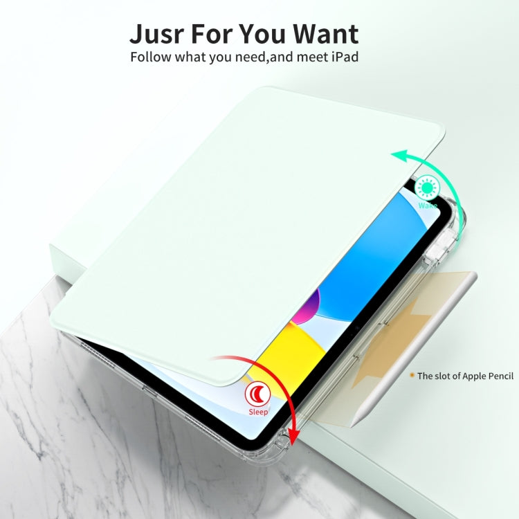 For iPad Air 11 2026 / 2025 / 2024 360 Rotation Detachable Clear Acrylic Leather Tablet Case