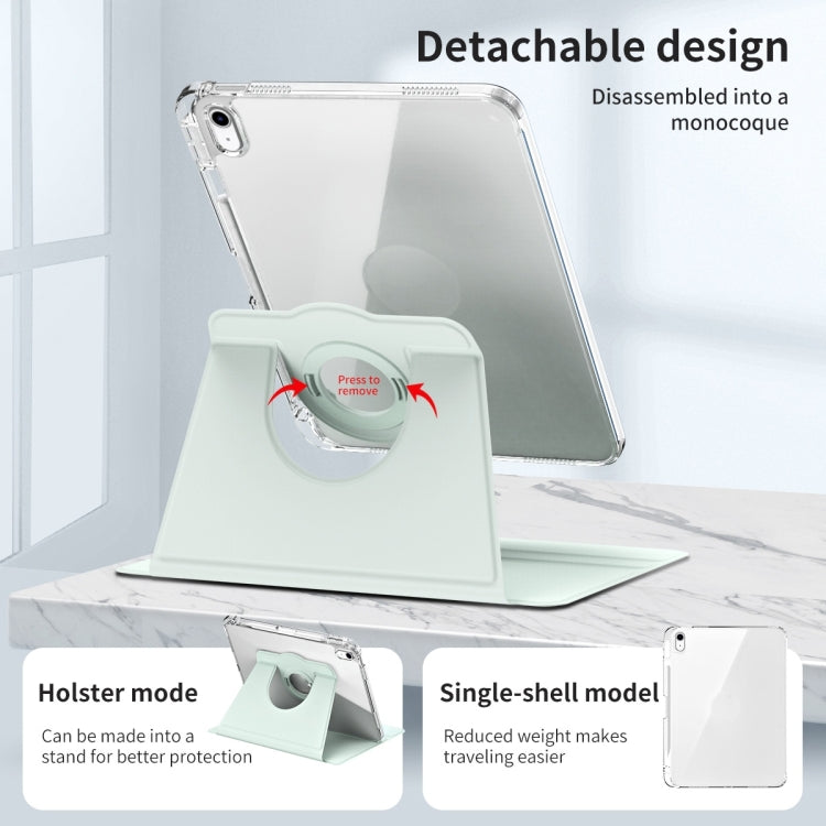 For iPad Air 11 2026 / 2025 / 2024 360 Rotation Detachable Clear Acrylic Leather Tablet Case