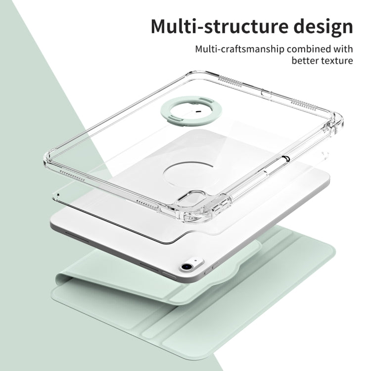 For iPad Air 11 2026 / 2025 / 2024 360 Rotation Detachable Clear Acrylic Leather Tablet Case