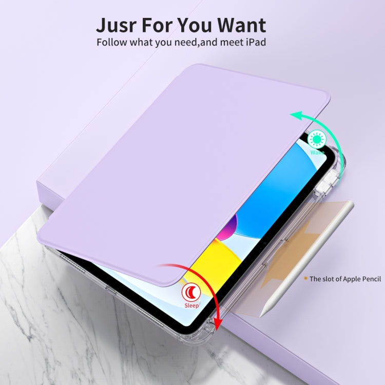 For iPad Air 11 2026 / 2025 / 2024 360 Rotation Detachable Clear Acrylic Leather Tablet Case