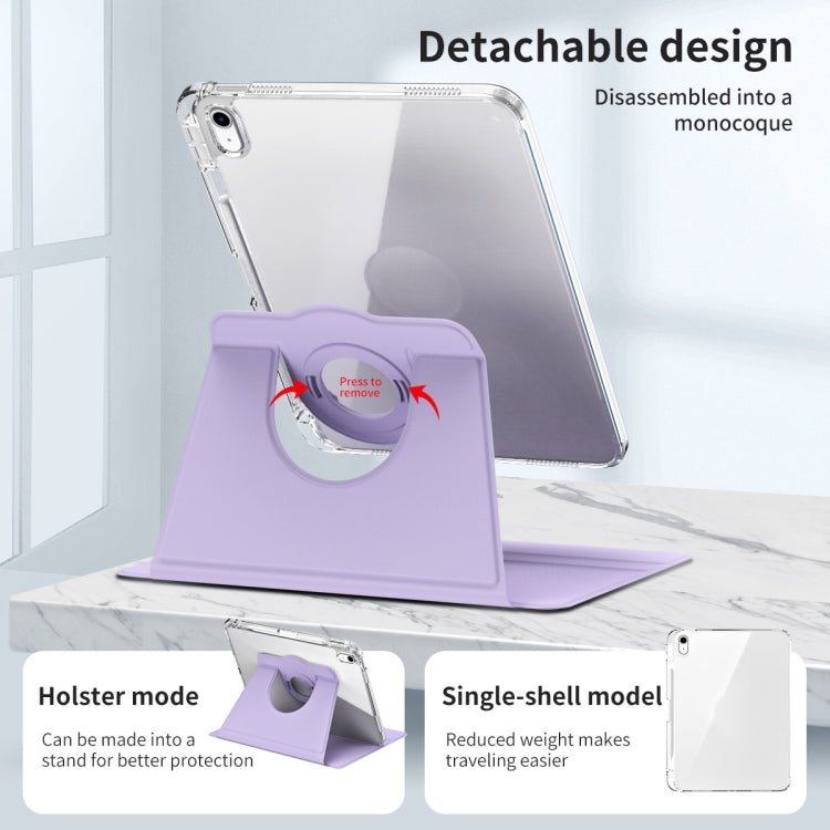 For iPad Air 11 2026 / 2025 / 2024 360 Rotation Detachable Clear Acrylic Leather Tablet Case