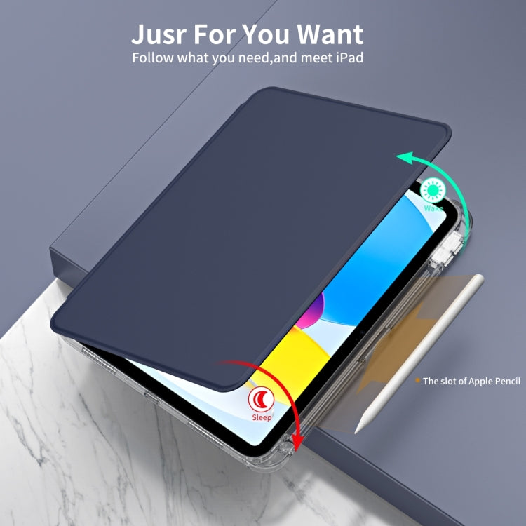 For iPad Air 11 2026 / 2025 / 2024 360 Rotation Detachable Clear Acrylic Leather Tablet Case