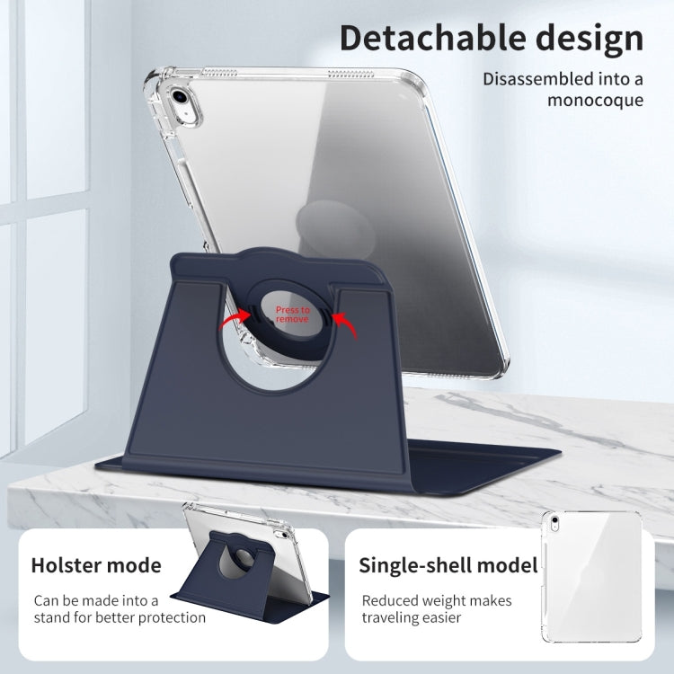 For iPad Air 11 2026 / 2025 / 2024 360 Rotation Detachable Clear Acrylic Leather Tablet Case