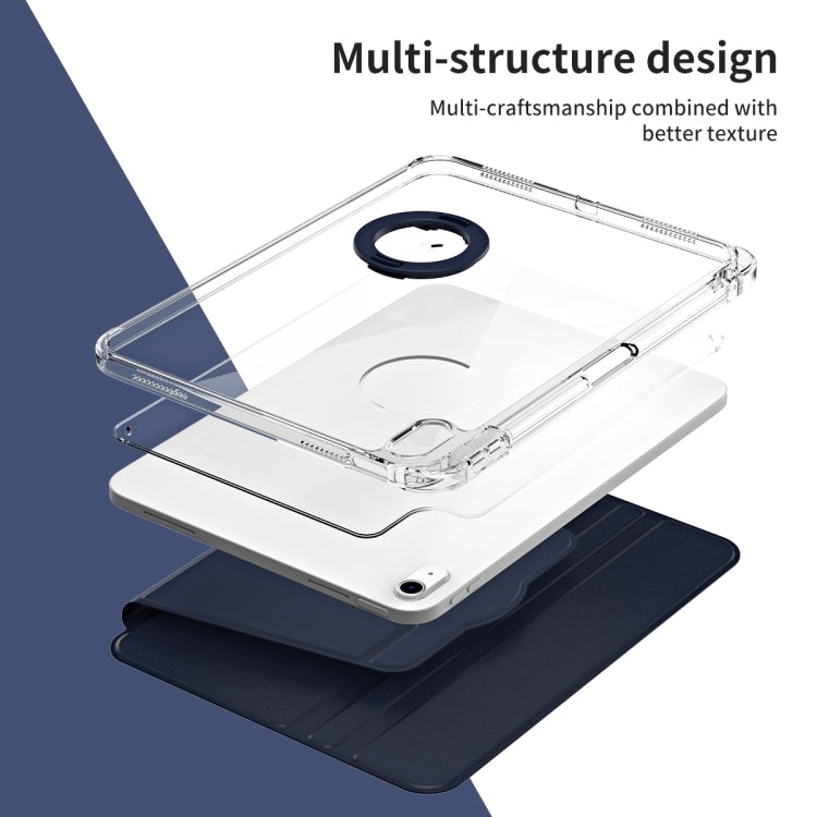 For iPad Air 11 2026 / 2025 / 2024 360 Rotation Detachable Clear Acrylic Leather Tablet Case