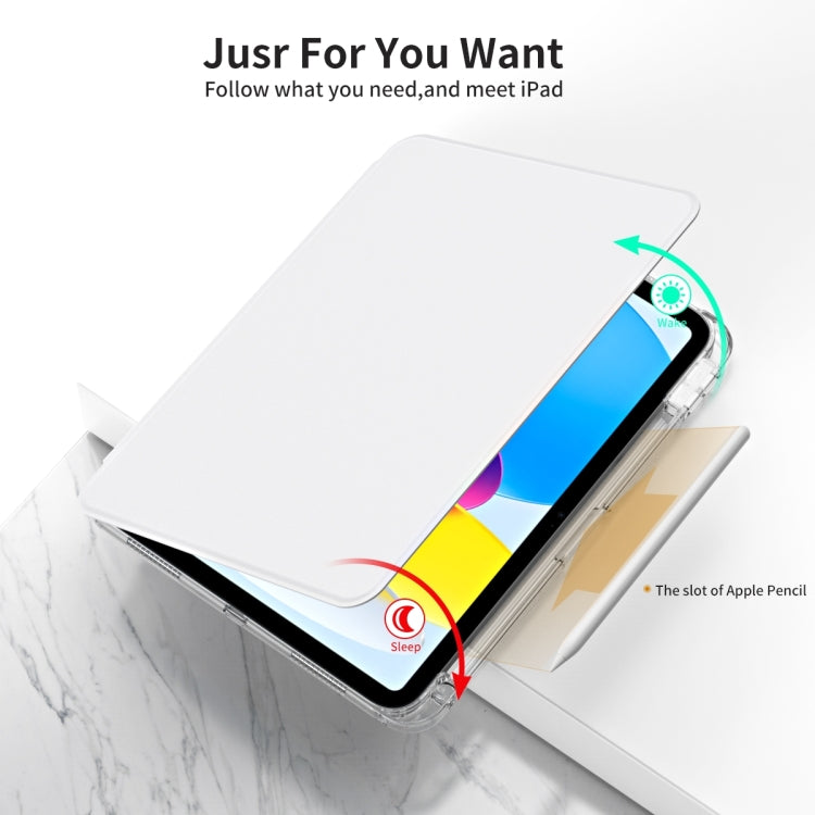 For iPad Air 11 2026 / 2025 / 2024 360 Rotation Detachable Clear Acrylic Leather Tablet Case