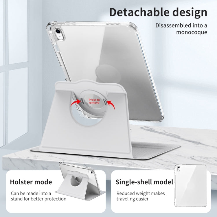 For iPad Air 11 2026 / 2025 / 2024 360 Rotation Detachable Clear Acrylic Leather Tablet Case