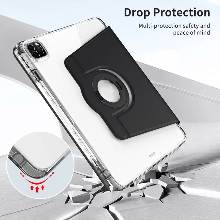 For iPad Pro 11 2025 / 2024 360 Rotation Detachable Clear Acrylic Leather Tablet Case