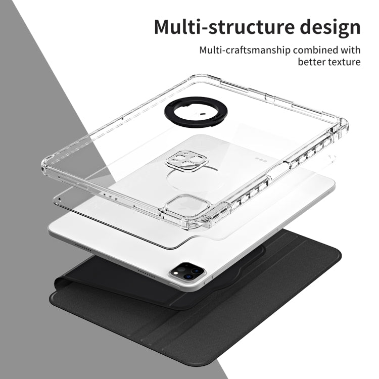 For iPad Pro 11 2025 / 2024 360 Rotation Detachable Clear Acrylic Leather Tablet Case