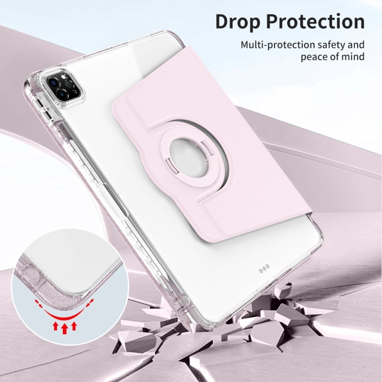 For iPad Pro 11 2025 / 2024 360 Rotation Detachable Clear Acrylic Leather Tablet Case