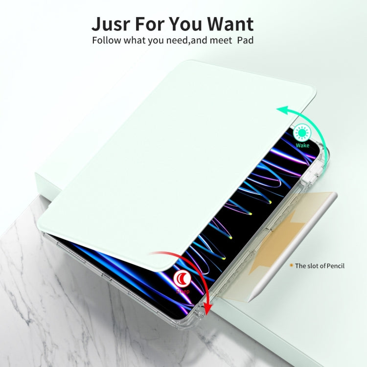 For iPad Pro 11 2025 / 2024 360 Rotation Detachable Clear Acrylic Leather Tablet Case