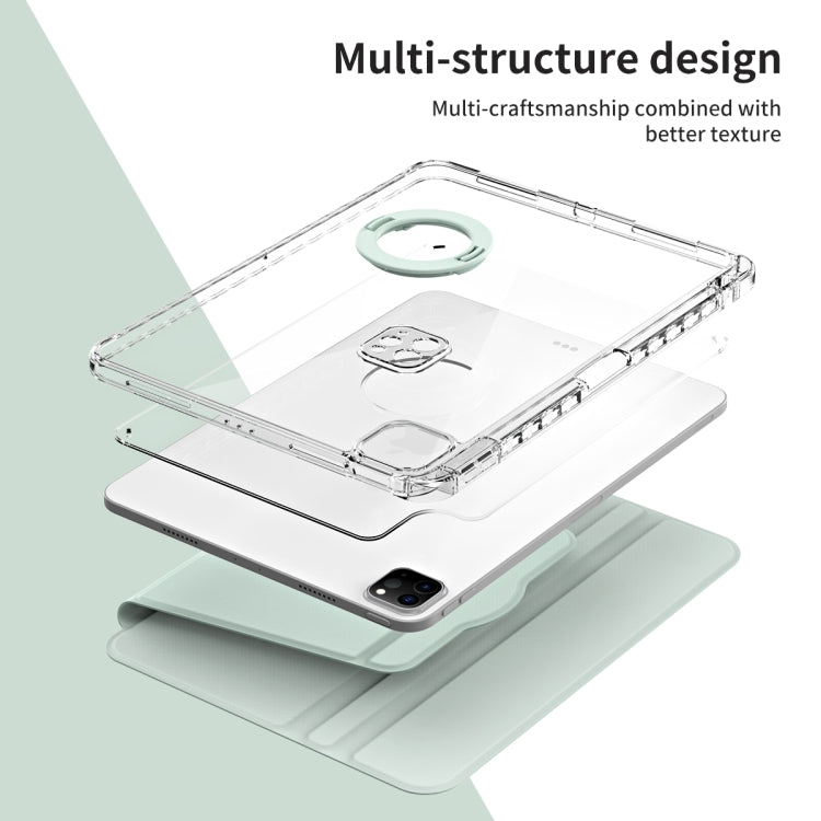 For iPad Pro 11 2025 / 2024 360 Rotation Detachable Clear Acrylic Leather Tablet Case