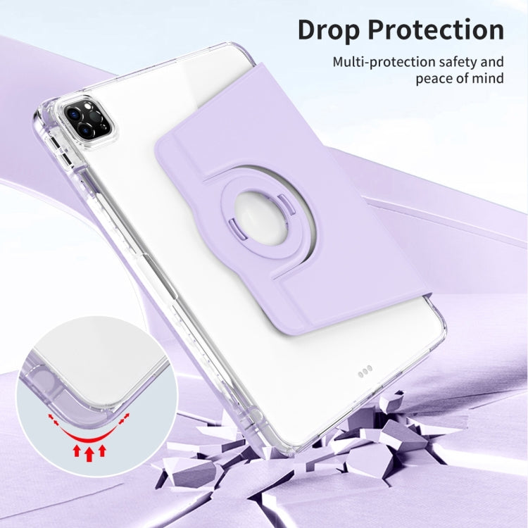 For iPad Pro 11 2025 / 2024 360 Rotation Detachable Clear Acrylic Leather Tablet Case