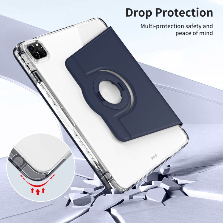 For iPad Pro 11 2025 / 2024 360 Rotation Detachable Clear Acrylic Leather Tablet Case
