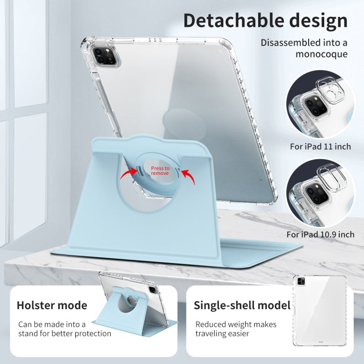 For iPad Pro 13 2025 / 2024 360 Rotation Detachable Clear Acrylic Leather Tablet Case