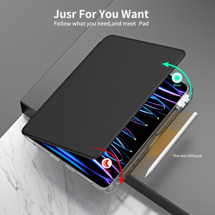 For iPad Pro 13 2025 / 2024 360 Rotation Detachable Clear Acrylic Leather Tablet Case