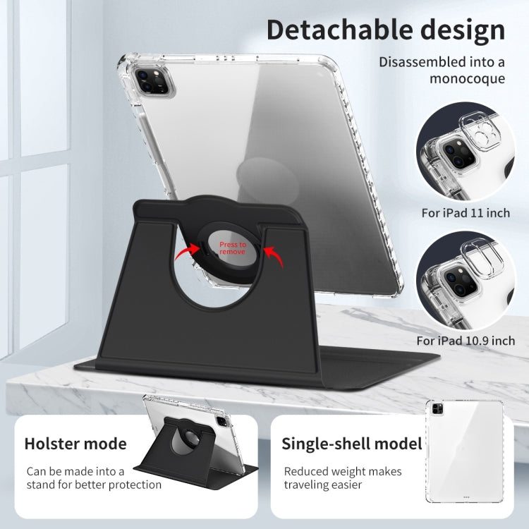 For iPad Pro 13 2025 / 2024 360 Rotation Detachable Clear Acrylic Leather Tablet Case