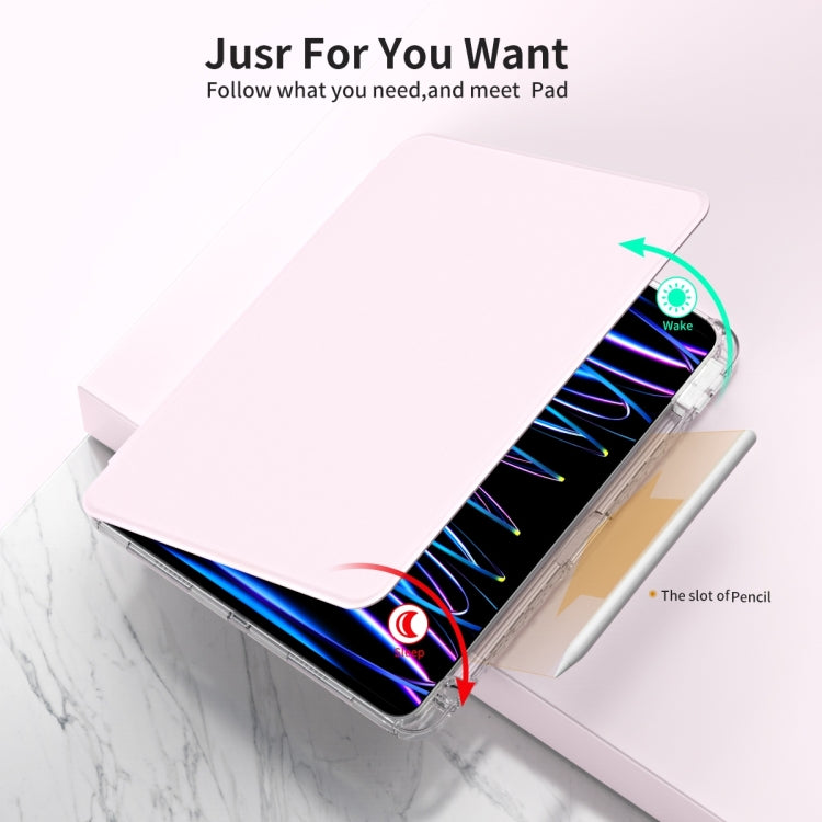 For iPad Pro 13 2025 / 2024 360 Rotation Detachable Clear Acrylic Leather Tablet Case