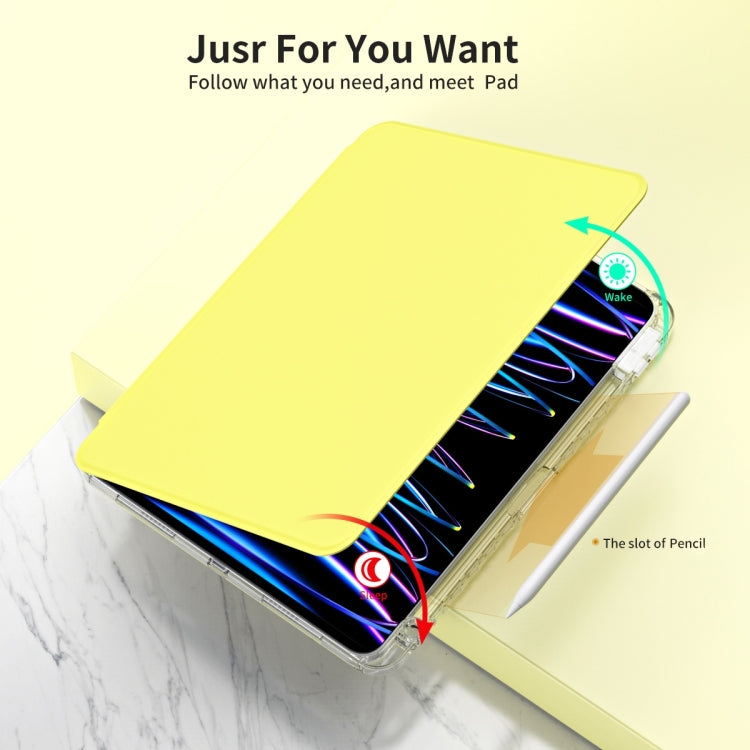 For iPad Pro 13 2025 / 2024 360 Rotation Detachable Clear Acrylic Leather Tablet Case