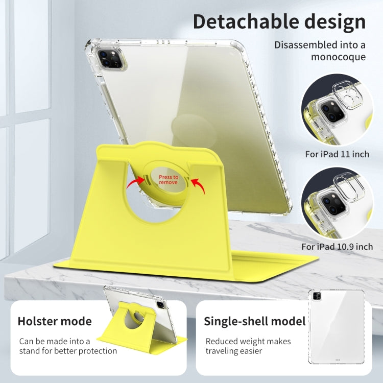 For iPad Pro 13 2025 / 2024 360 Rotation Detachable Clear Acrylic Leather Tablet Case