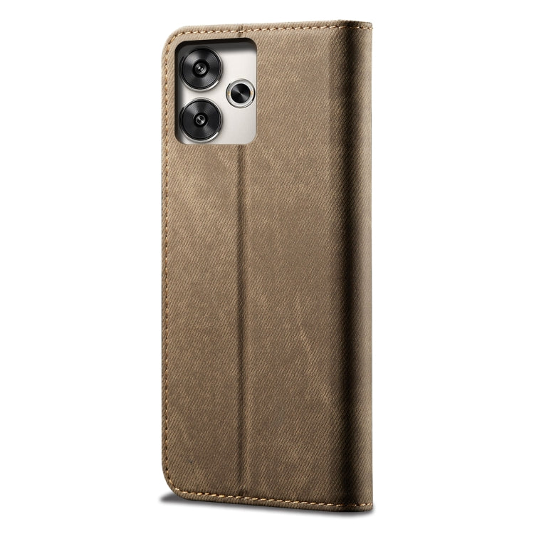 For Xiaomi Redmi 13 4G Global Denim Texture Casual Style Horizontal Flip Leather Case
