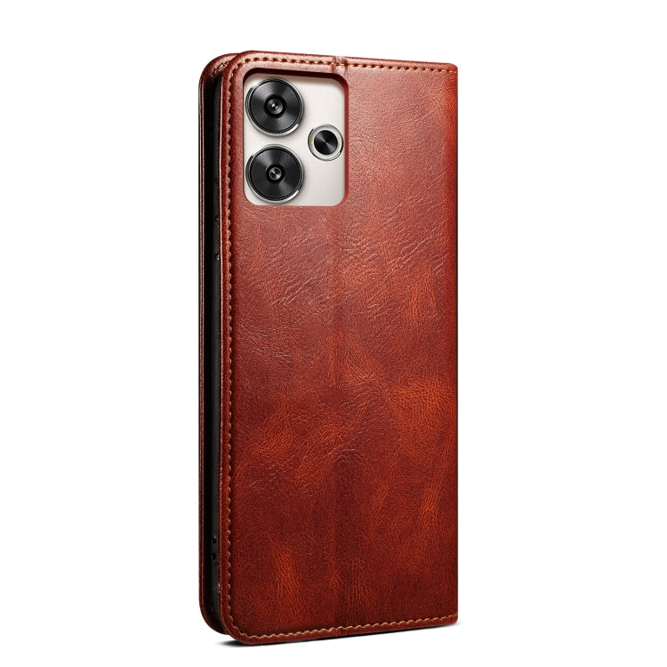 For Xiaomi Redmi Turbo 3 Oil Wax Crazy Horse Texture Leather Phone Case