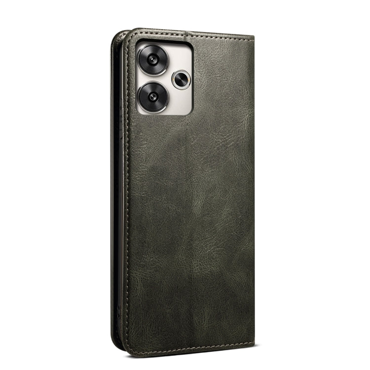 For Xiaomi Redmi Turbo 3 Oil Wax Crazy Horse Texture Leather Phone Case