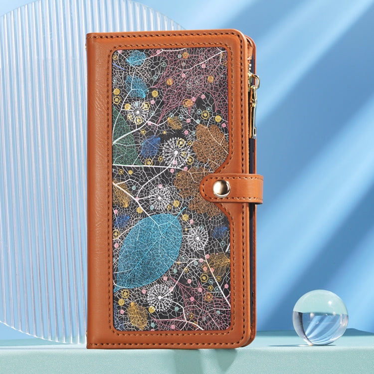For Motorola Moto G24 Power ESEBLE Star Series Lanyard Zipper Wallet RFID Leather Case