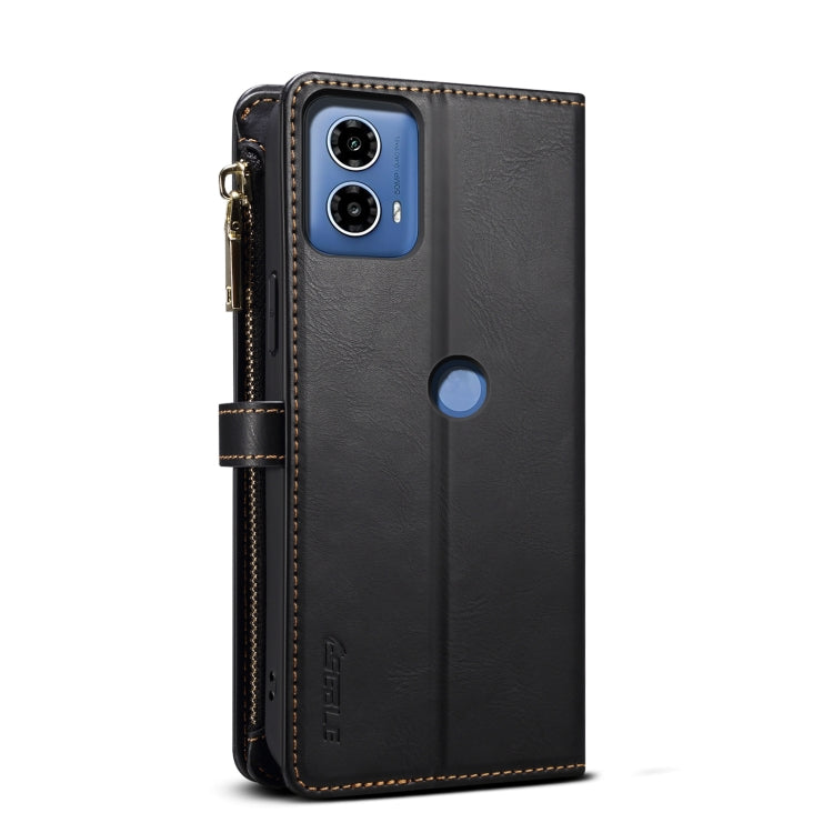 For Motorola Moto G34 ESEBLE Star Series Lanyard Zipper Wallet RFID Leather Case