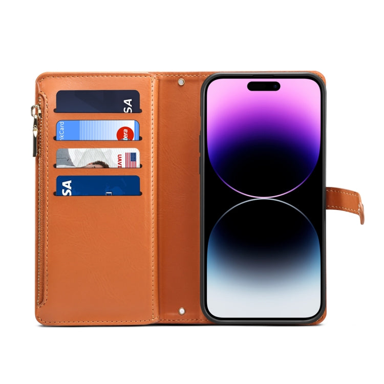 For Motorola Edge 50 Fusion ESEBLE Star Series Lanyard Zipper Wallet RFID Leather Case