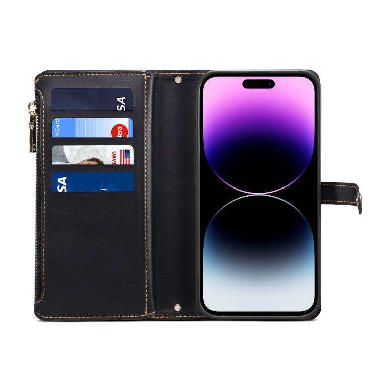 For Motorola Edge 50 Fusion ESEBLE Star Series Lanyard Zipper Wallet RFID Leather Case