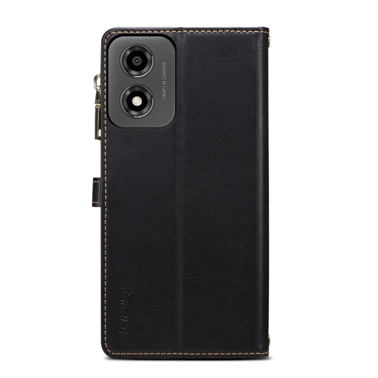 For Motorola Moto E14 ESEBLE Star Series Lanyard Zipper Wallet RFID Leather Case