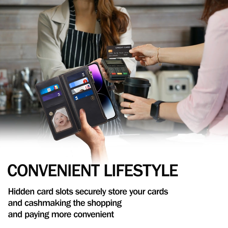 For Motorola Moto G85 ESEBLE Star Series Lanyard Zipper Wallet RFID Leather Case
